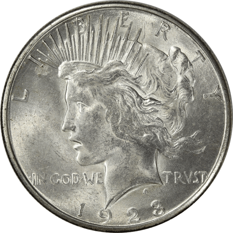 1923-S Peace Silver Dollar $1,  Uncirculated