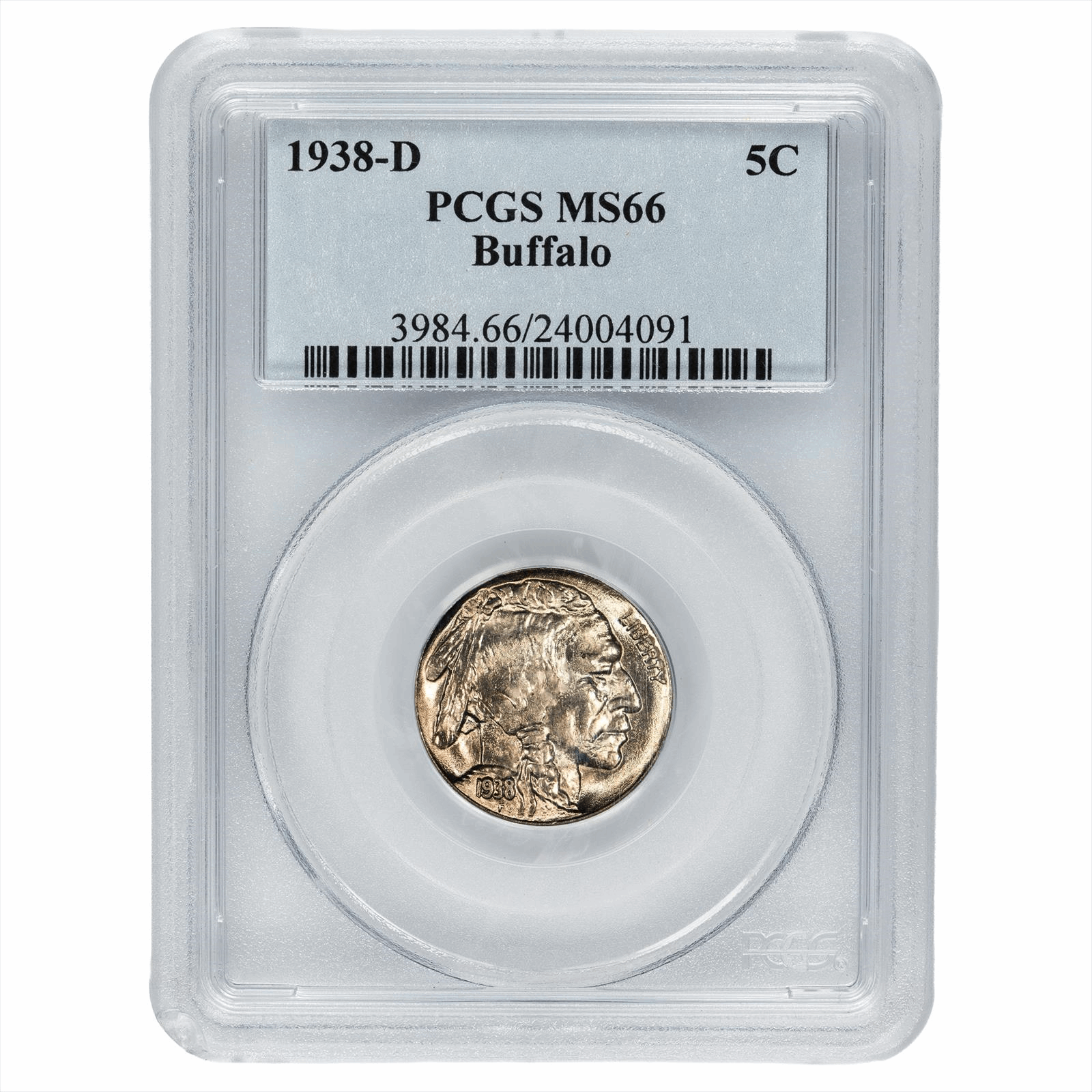 1938-D Buffalo Nickel 5C PCGS MS 66