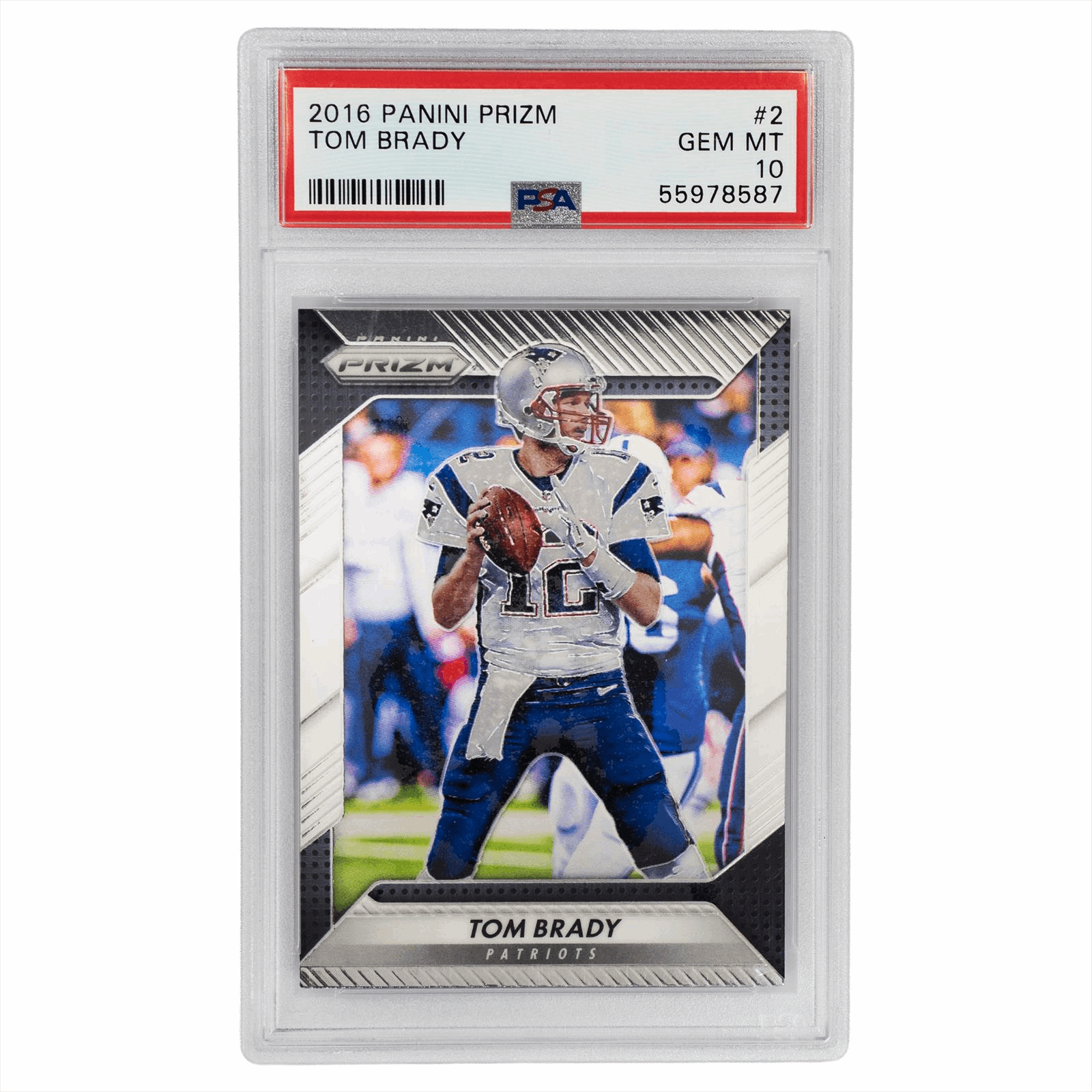 2016 Panini Prizm Tom Brady #2 PSA GEM MT 10