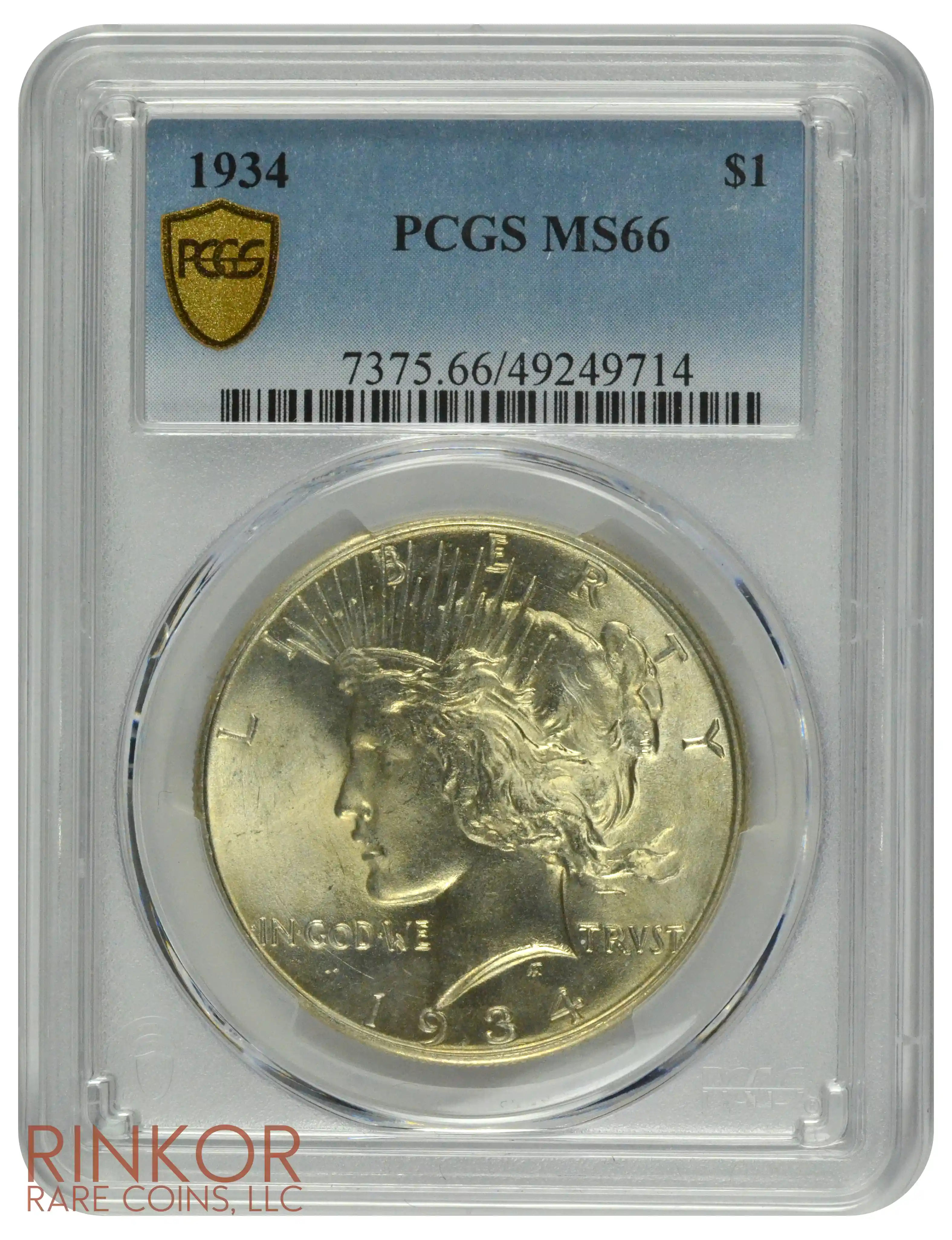 1934 $1 PCGS MS 66