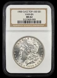 1900 O/CC Top 100 $1 VAM 8A NGC MS62