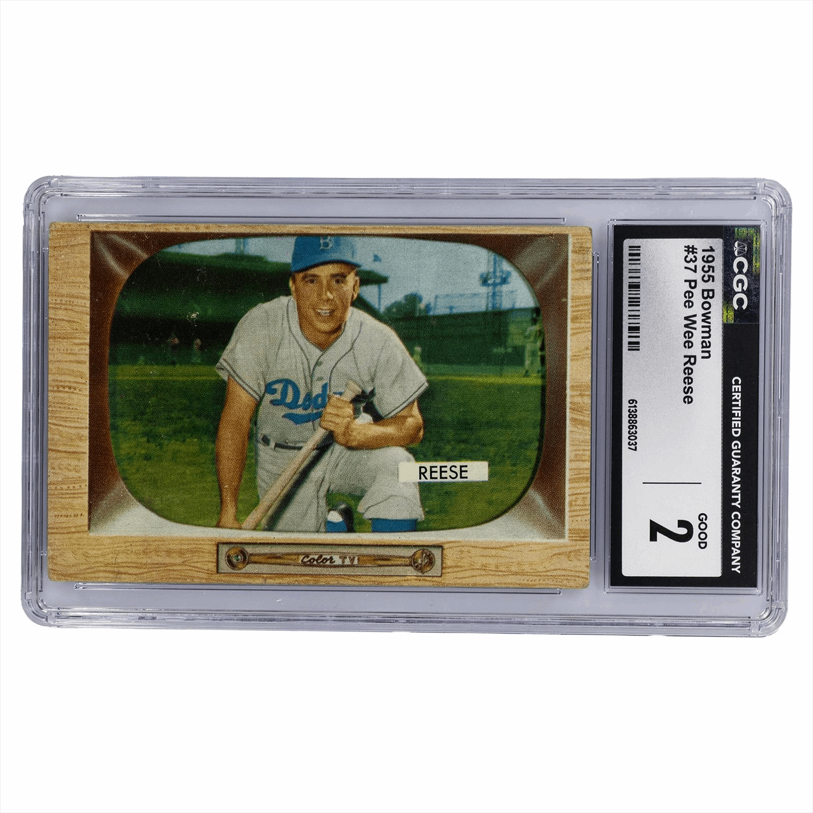 1955 Bowman Pee Wee Reese #37 CGC GOOD 2