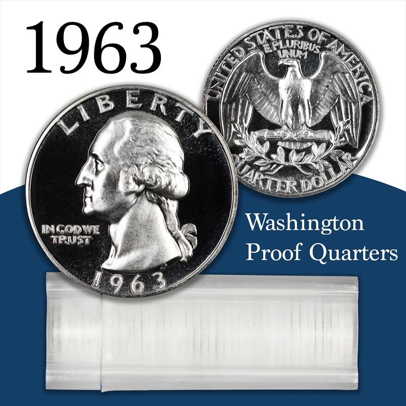 1963 Proof Washington Quarter Roll 