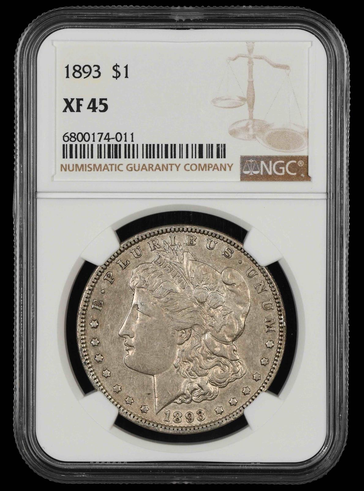 1893 $1 NGC XF-45