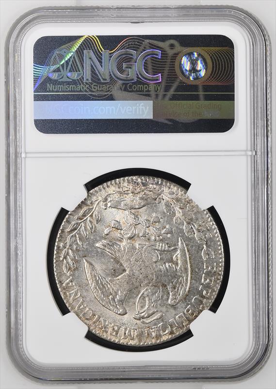 1859 PF Mexico 8 Reales NGC MS 63