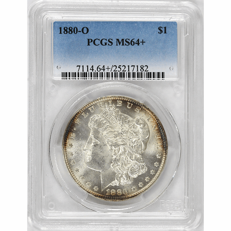 1880-O $1 Morgan Silver Dollar - PCGS MS64+ - Toning, Tough New Orleans Coin