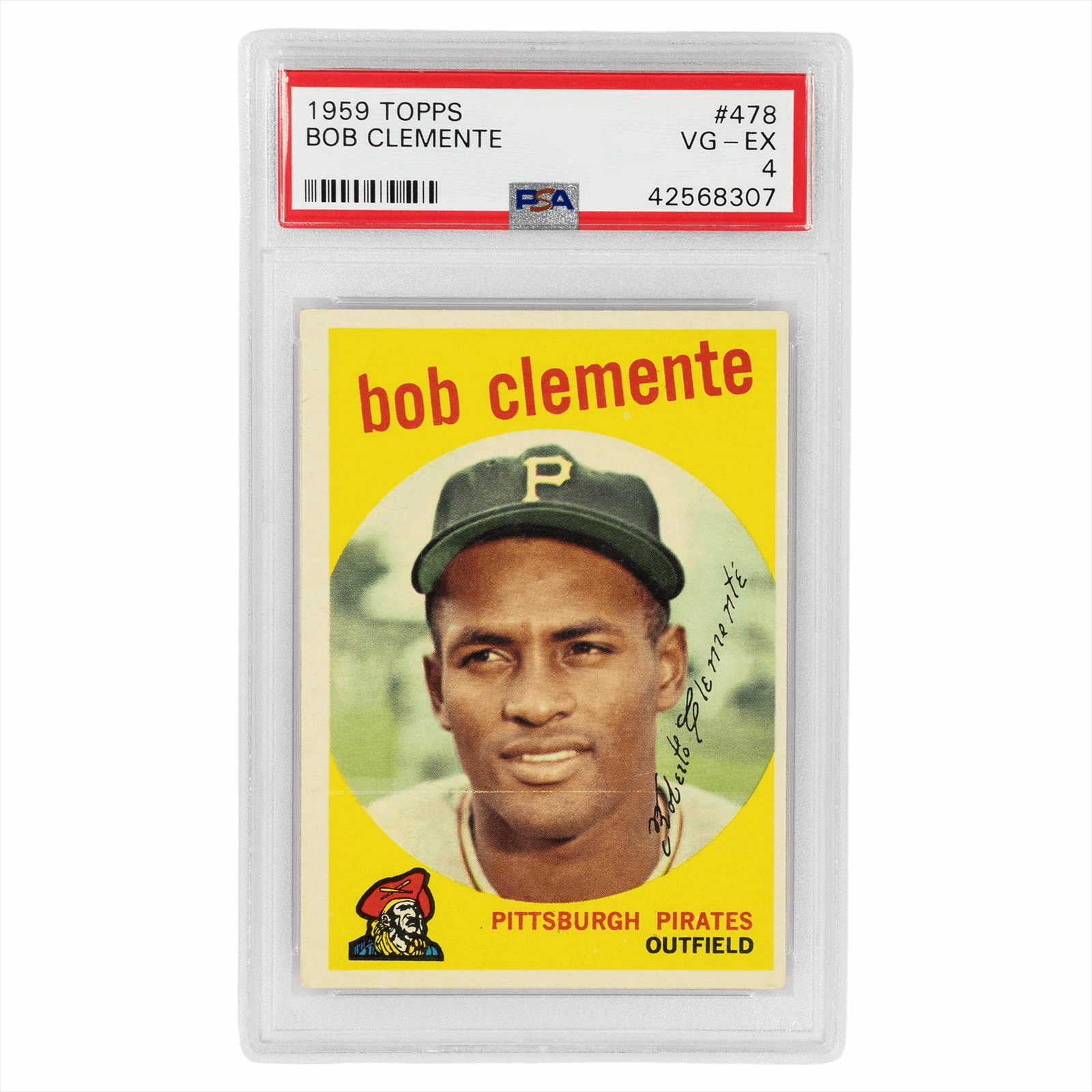 1959 Topps Bob Clemente #478 PSA VG-EX 4 Cert #42568307