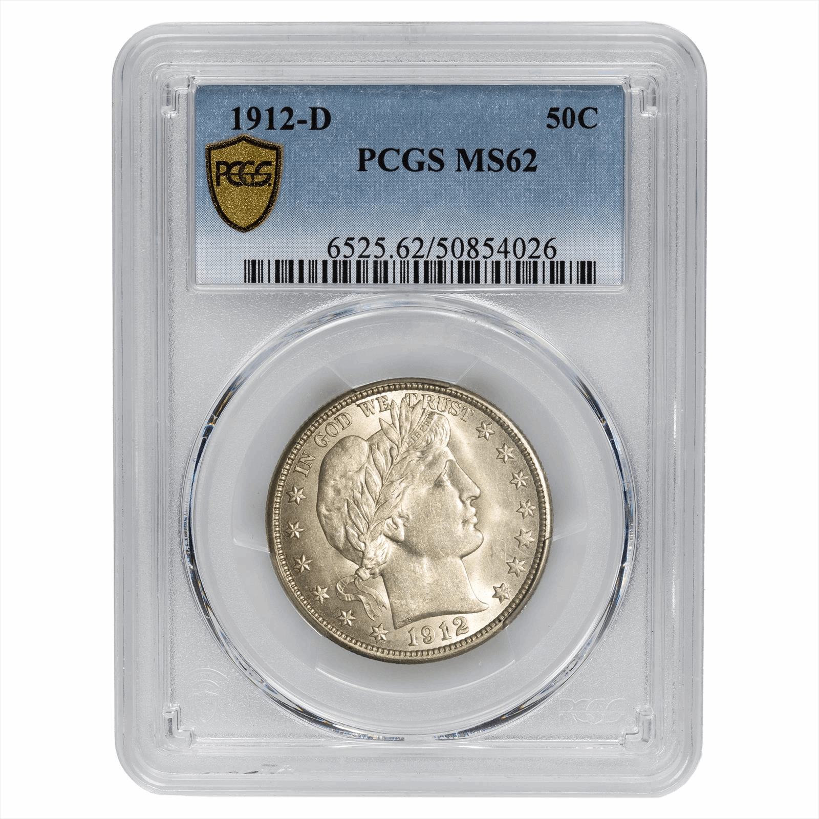 1912-D Barber Half Dollar 50C PCGS MS 62
