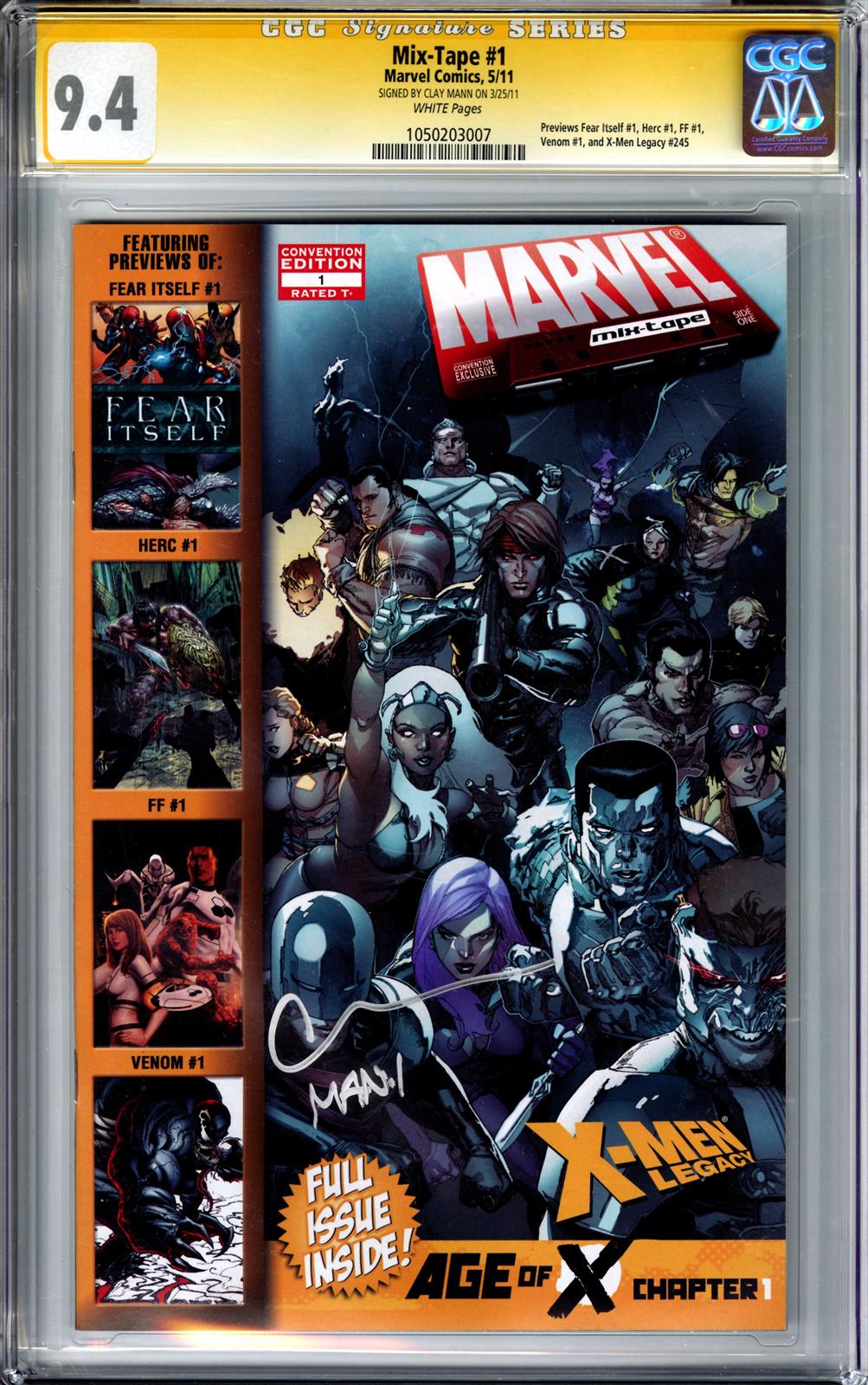 Mix-Tape #1 Marvel Comics 5/11 Signed by Clay Mann CGC Signature Series 9.4