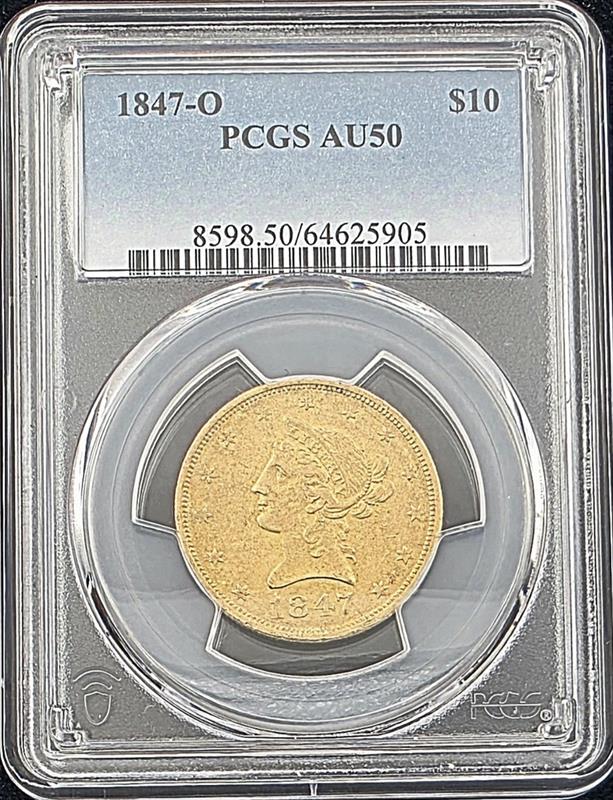 1847-O Liberty Head PCGS AU50