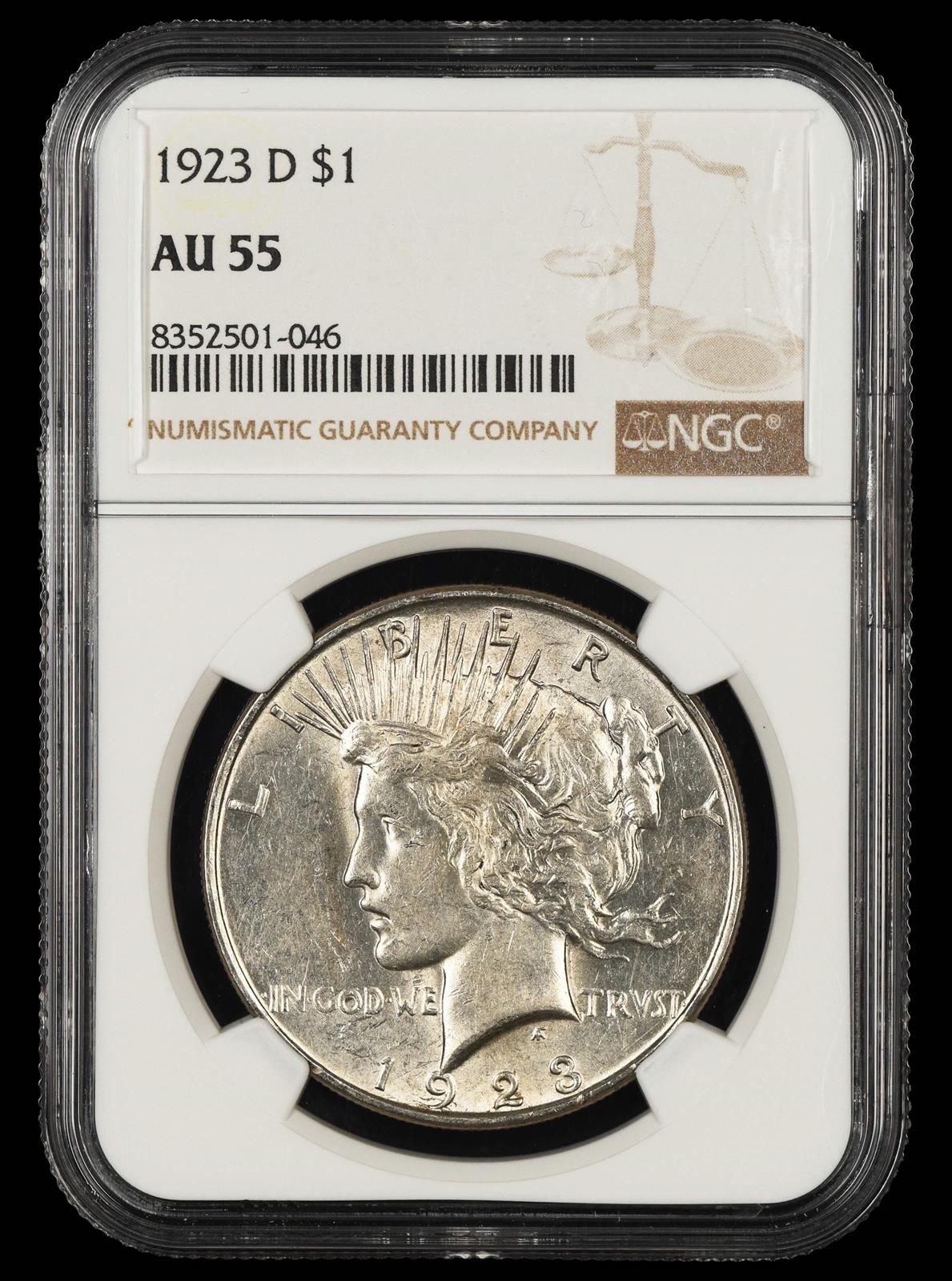1923 D $1 NGC  AU55