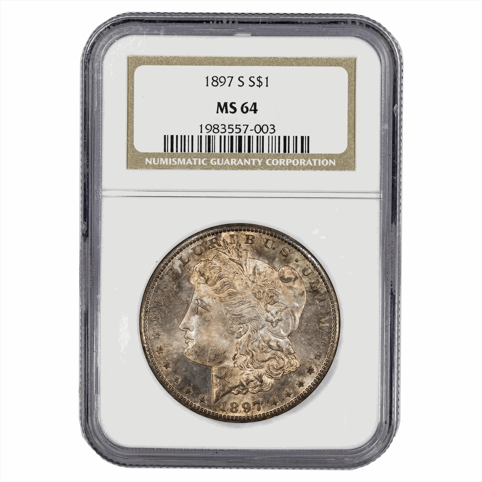 1897-S Morgan Silver Dollar $1 NGC MS 64 