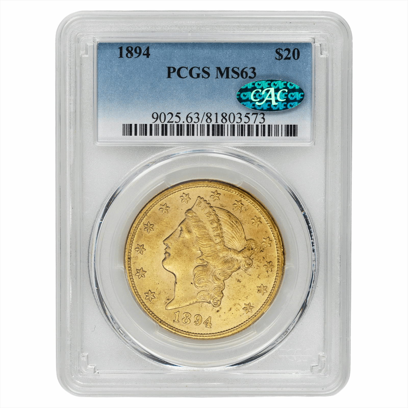 1894 Liberty Head Double Eagle $20 PCGS MS 63 CAC