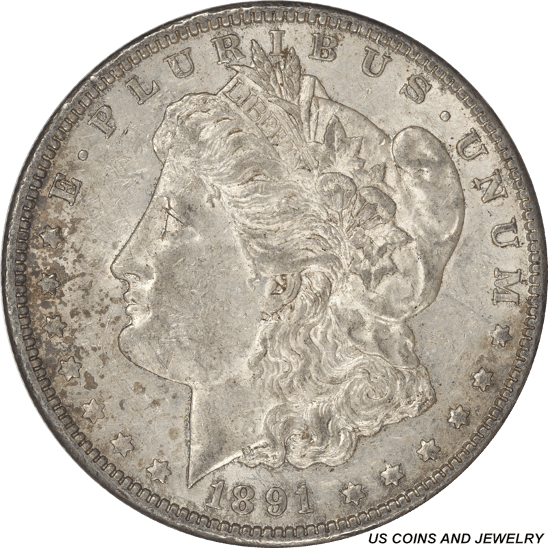 1891-CC Morgan Silver Dollar Choice AU with some Rim Toning 