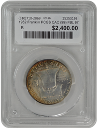 1952 Franklin PCGS CAC (99) FBL 67