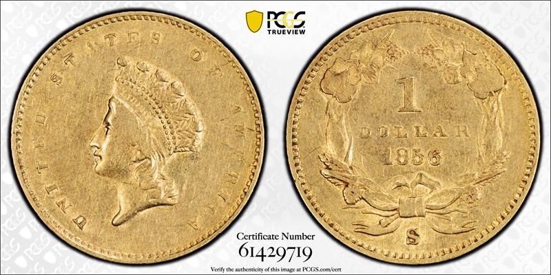 1856-S G$1 PCGS XF-45