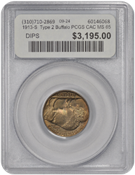 1913-S  Type 2 Buffalo PCGS CAC MS 65 