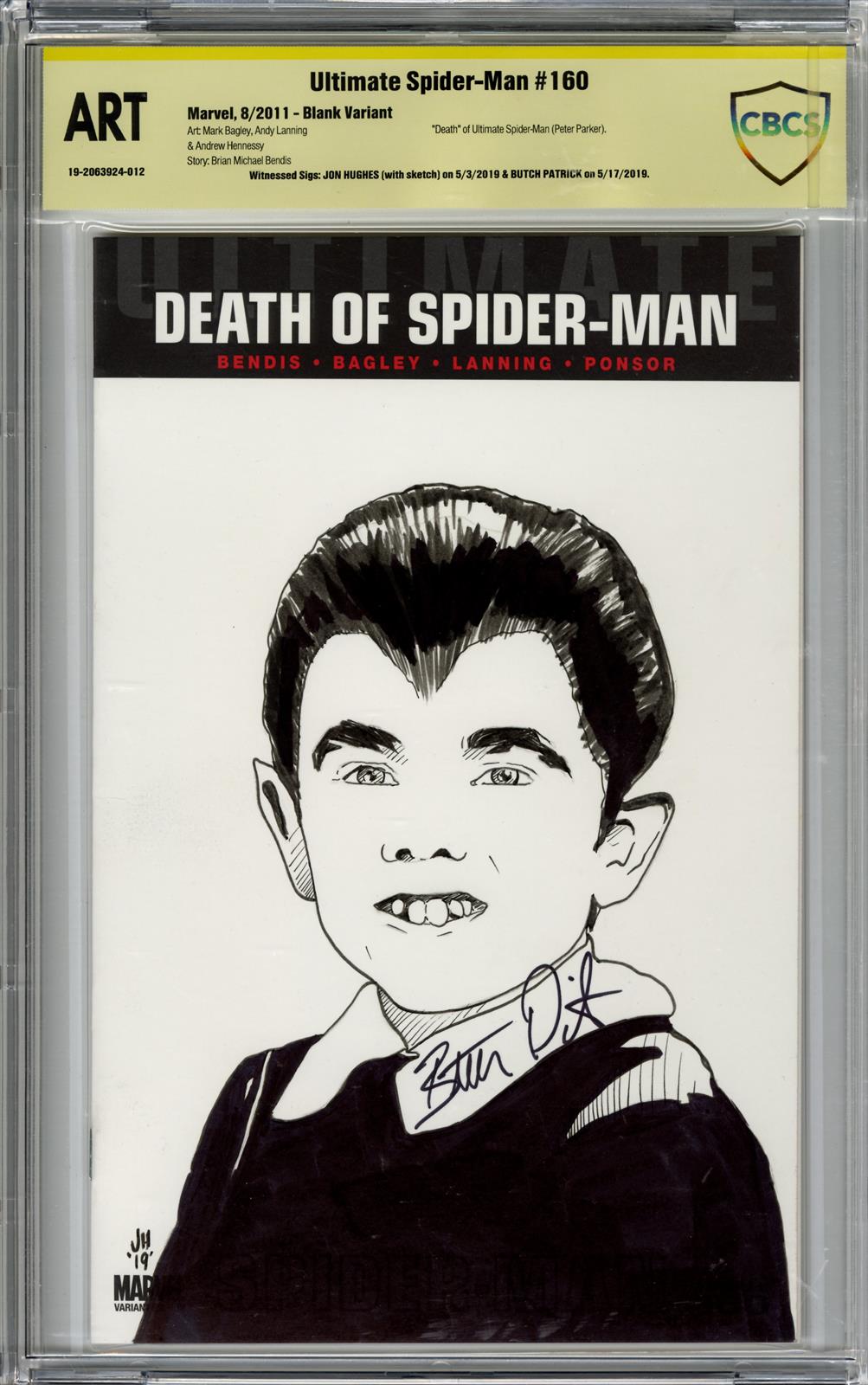 Ultimate Spider-Man #160 Eddie Munster Illustration Signed by Butch Patrick  