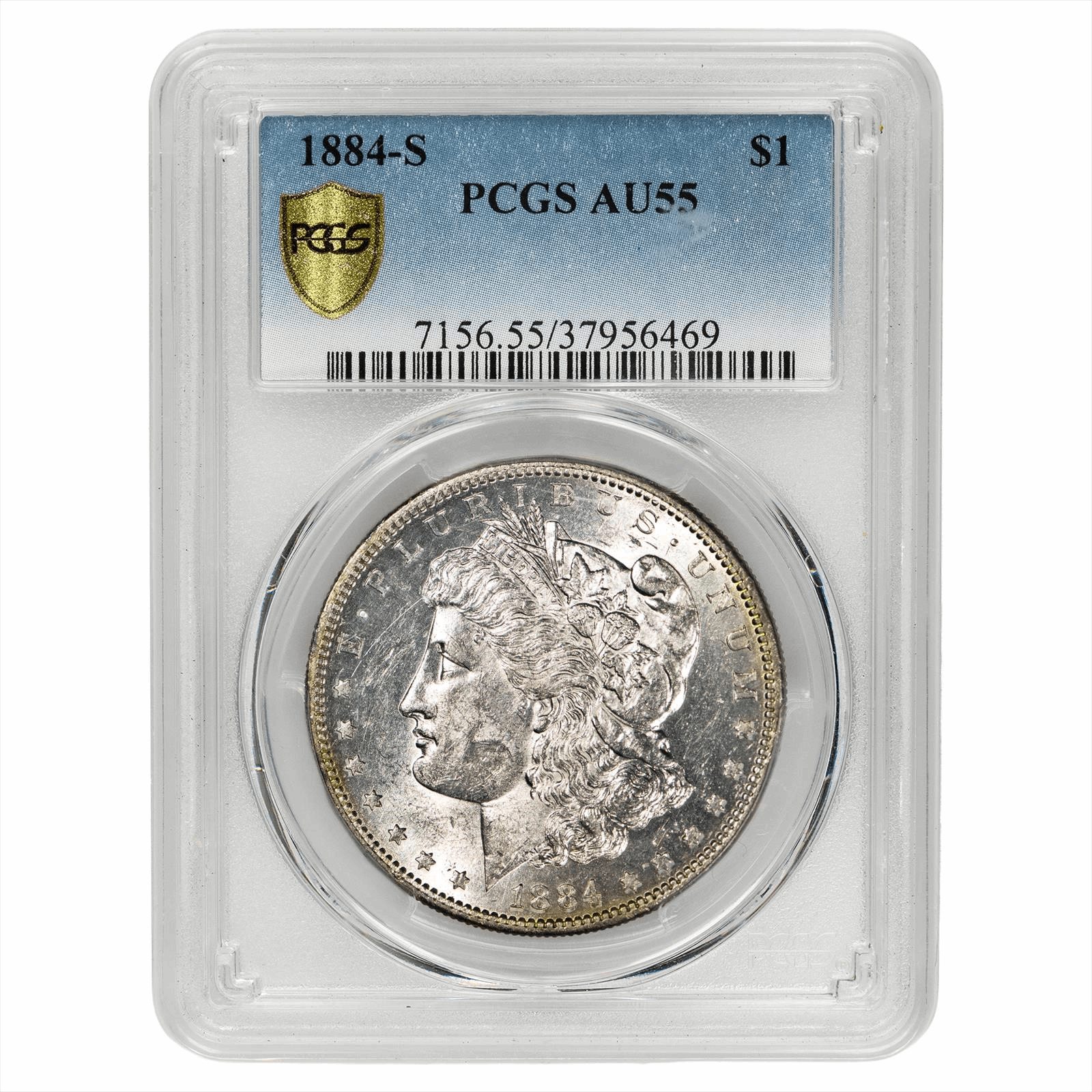 1884-S Morgan Silver Dollar $1 PCGS AU 55