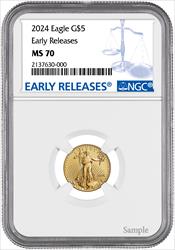 2024 $5 American Gold Eagle MS70 NGC 