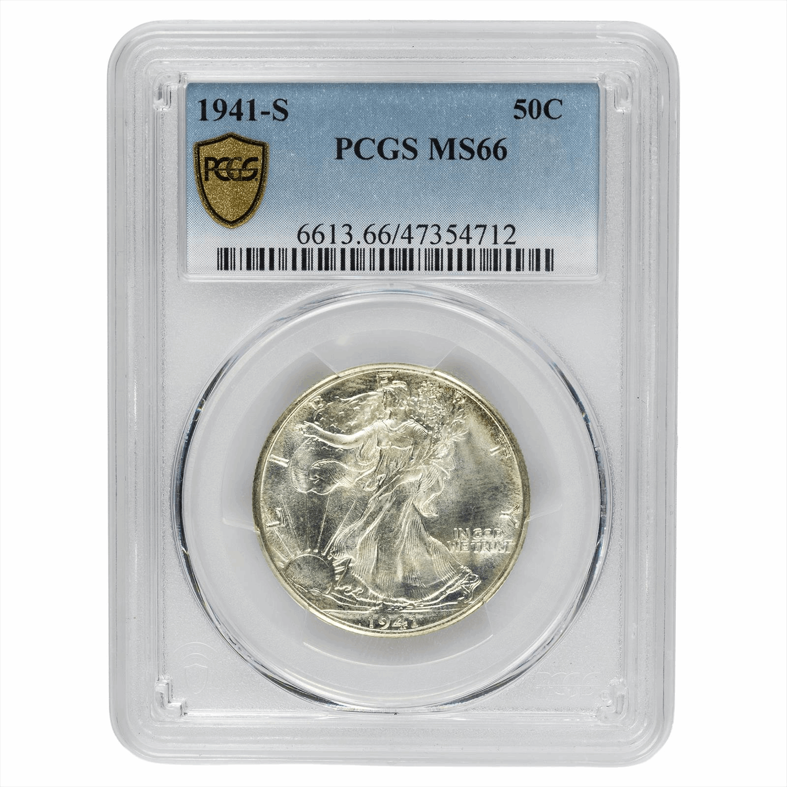 1941-S Walking Liberty Half Dollar 50C PCGS MS 66