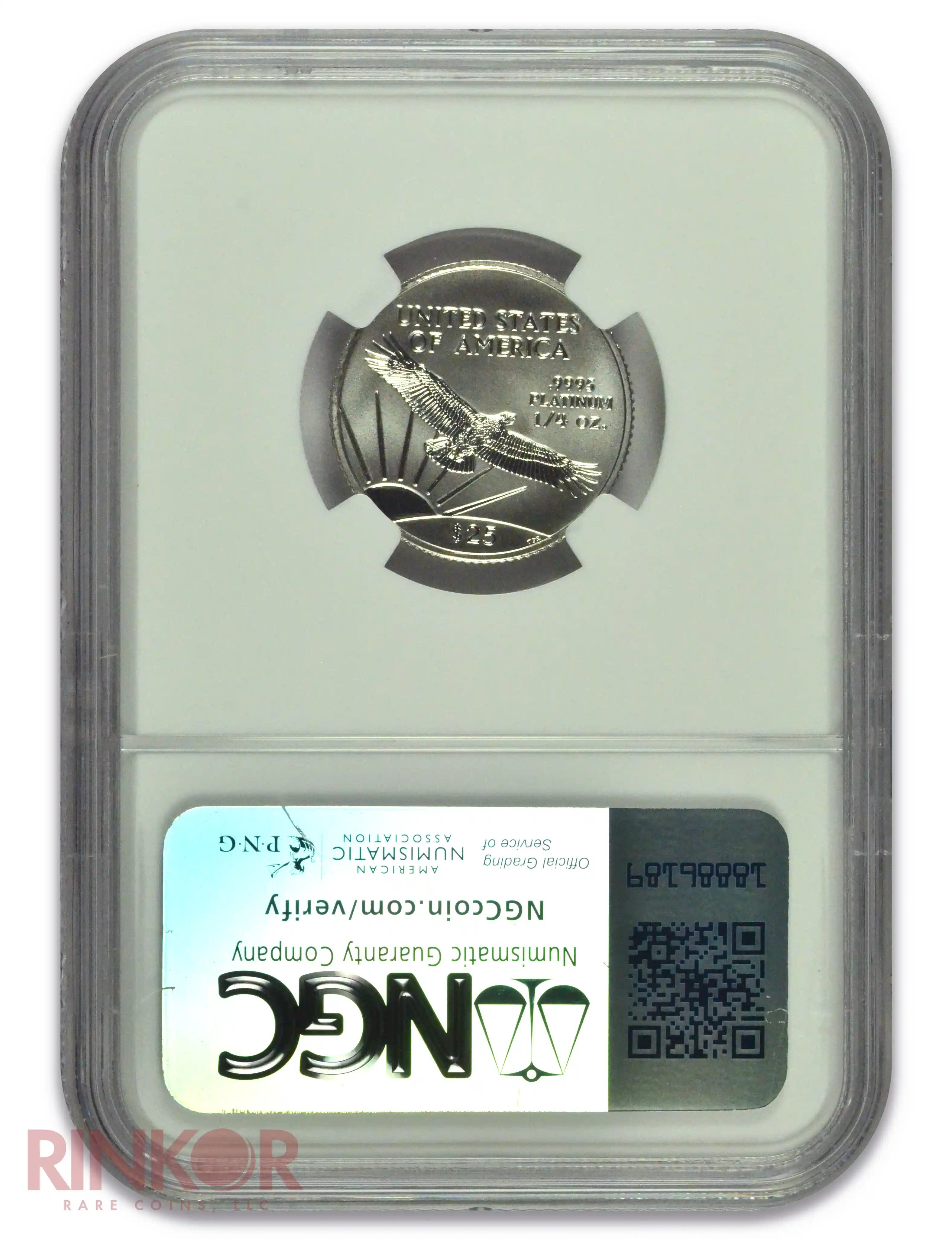 2001 Platinum Eagle 1/4oz P$25 NGC MS 70 