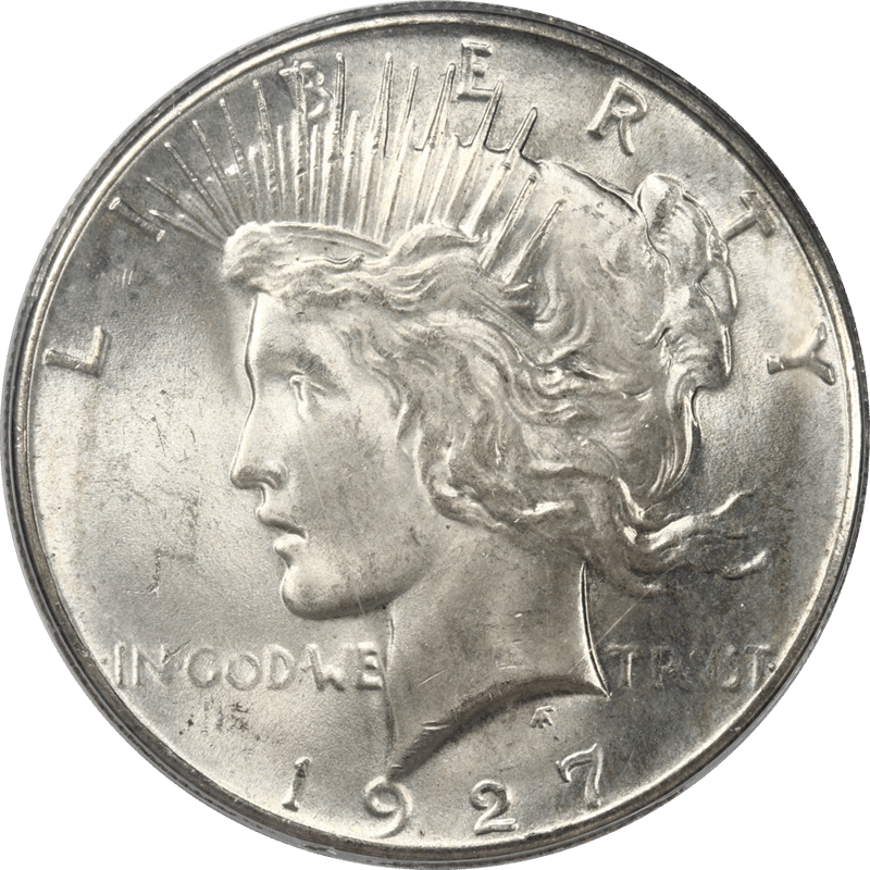 1927 Peace Silver Dollar, PCGS MS64 - Nice White Coin