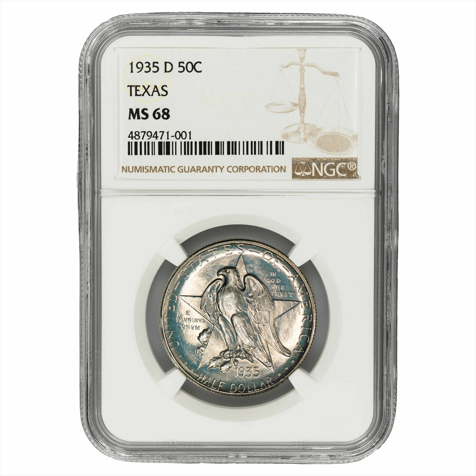 1935-D Texas Commemorative Half Dollar 50C NGC MS 68
