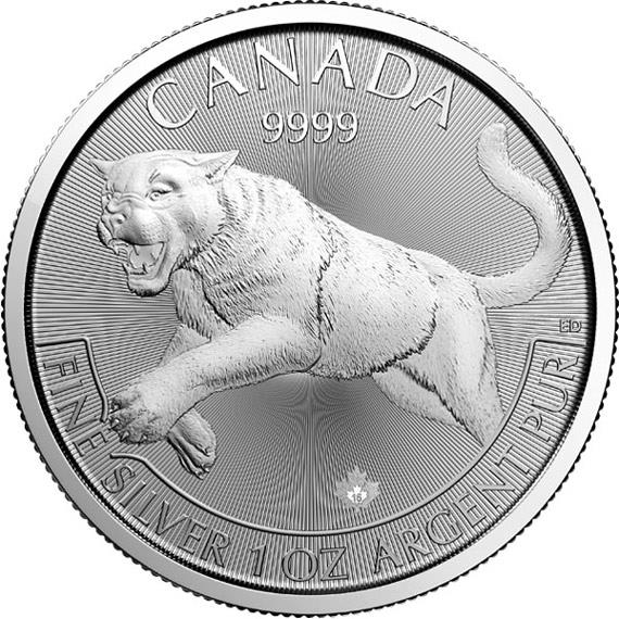 2016 1oz .9999 Silver Royal Canadian Mint Cougar 