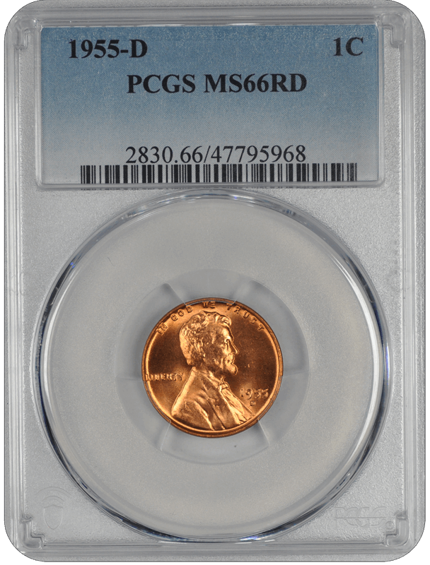 1955-D Lincoln Wheat PCGS RD 66