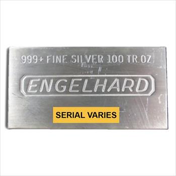 100 oz Silver Bar - Engelhard (Poured/Extruded) image 1