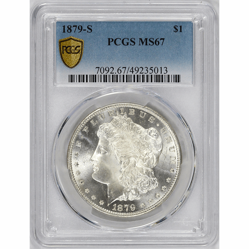 1879-S $1 Morgan Silver Dollar - PCGS MS67 - Lustrous - PQ++