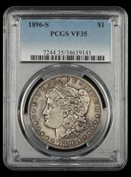 1896 S $1 PCGS  VF35
