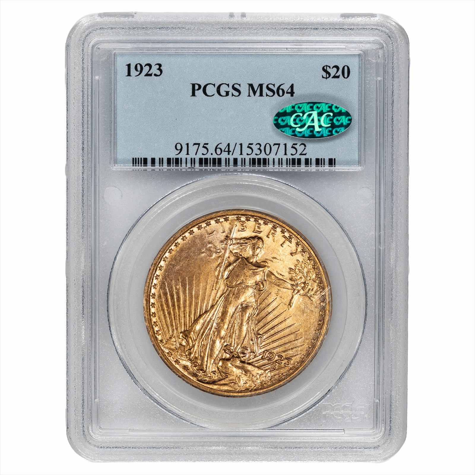 1923 St. Gaudens Gold Double Eagle $20 PCGS MS 64 CAC
