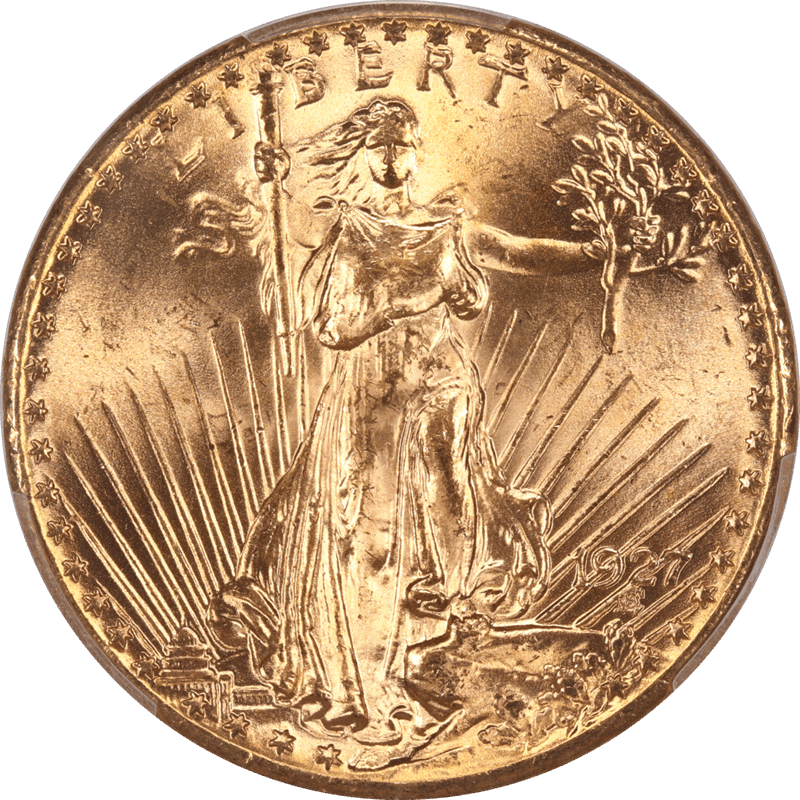 1927 Saint Gaudens $20 Gold Double Eagle PCGS and CAC  MS65