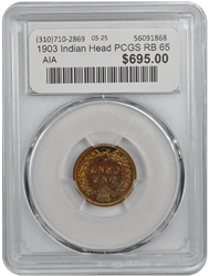 1903 Indian Head PCGS RB 65