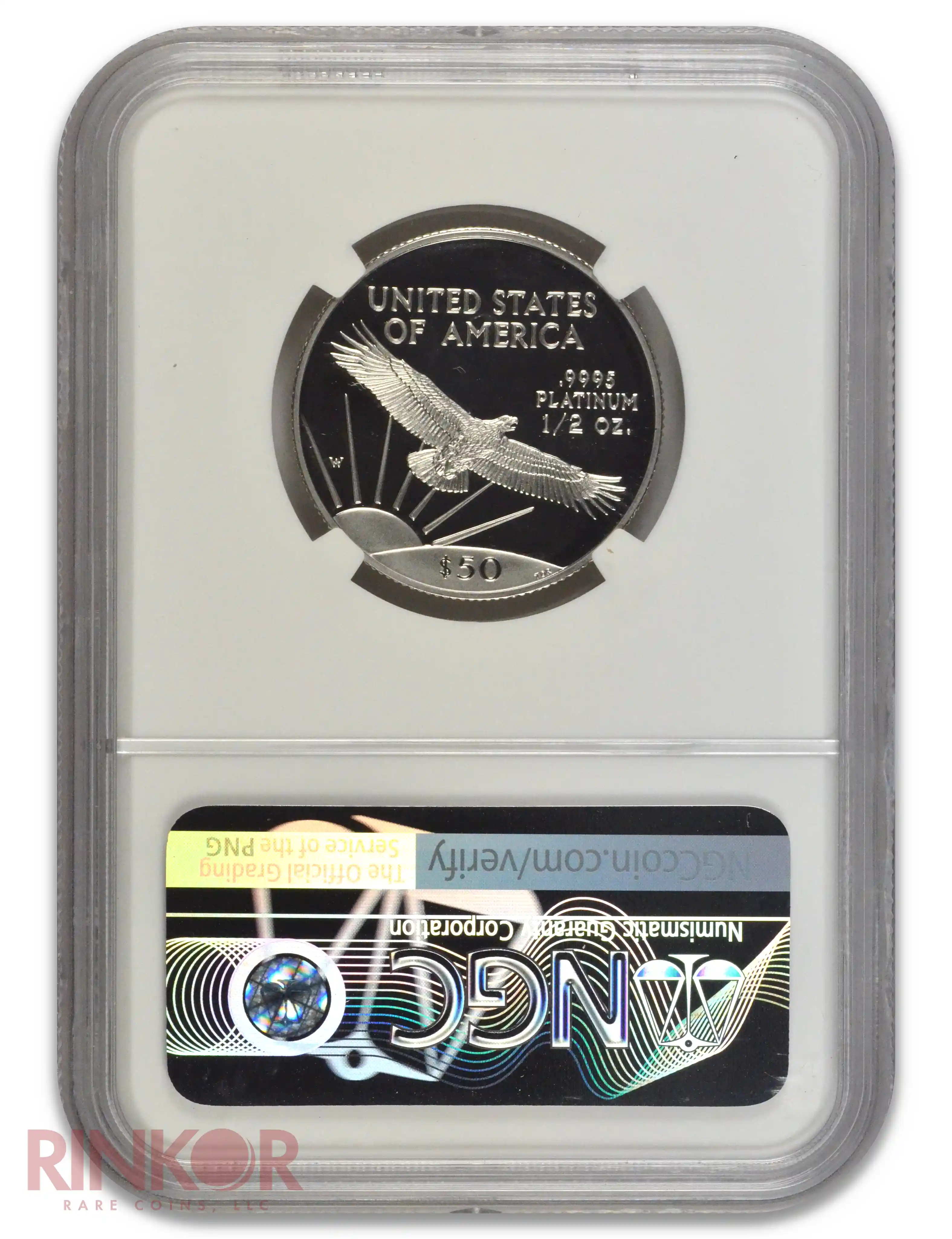 1997-W Platinum Eagle Mike Castle Signature P$50 NGC PF 70