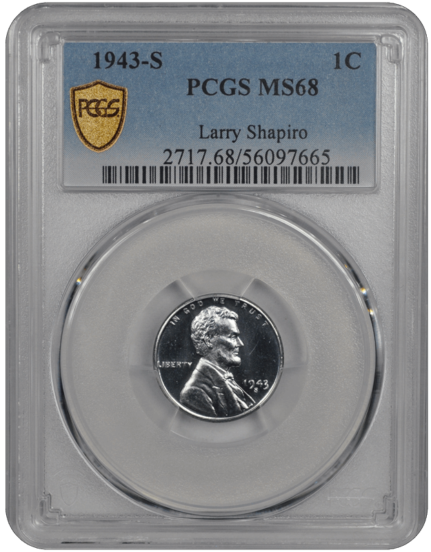 1943-S Lincoln PCGS MS 68