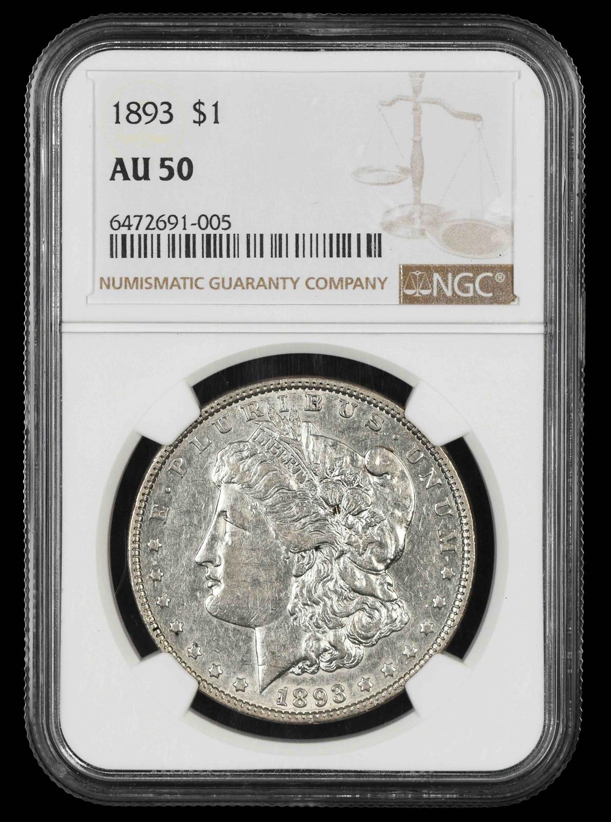 1893 $1 NGC AU-50