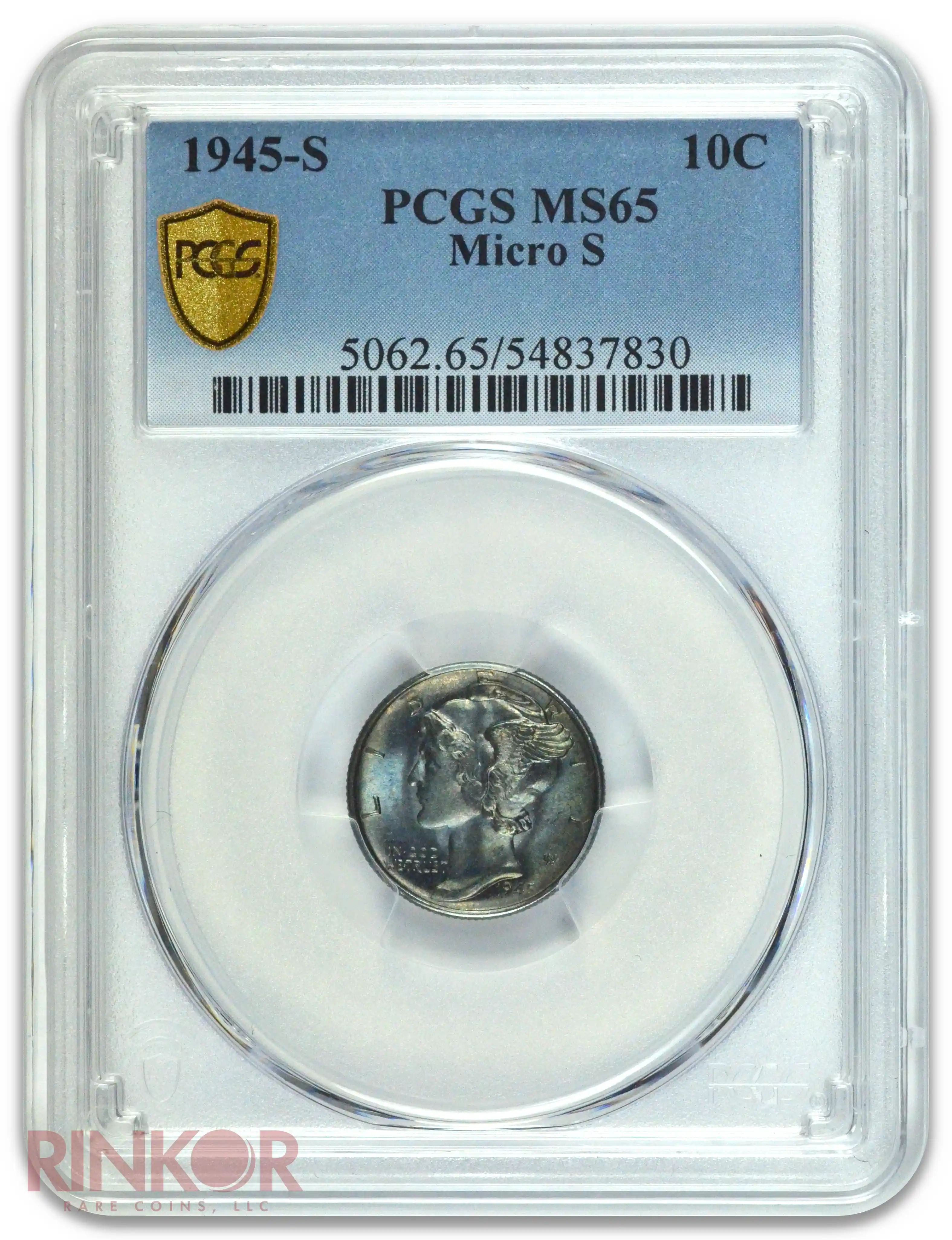 1945-S Micro S Mercury Dime PCGS MS 65