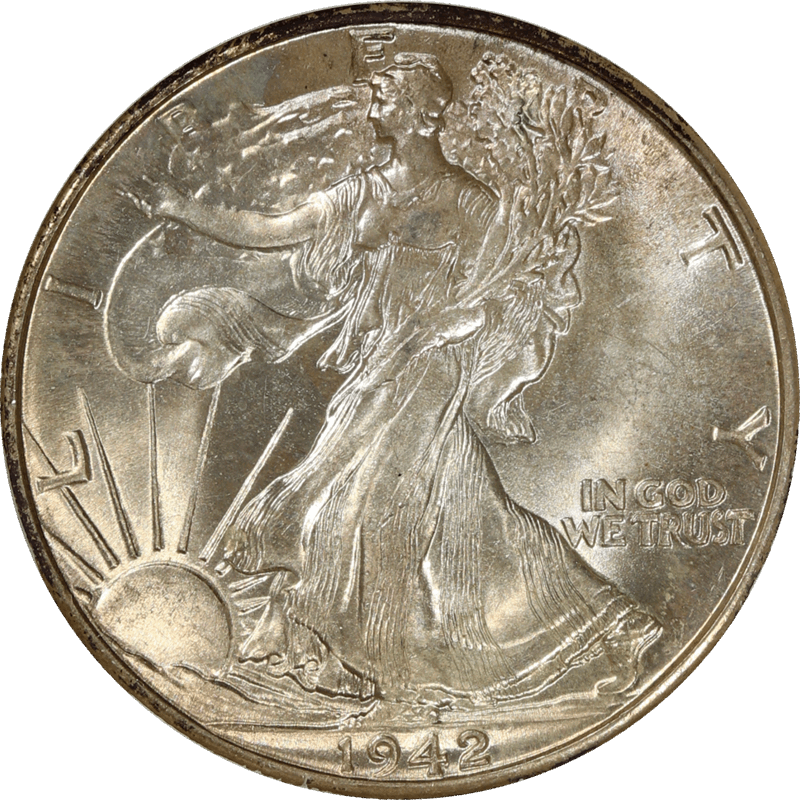 1942 Walking Liberty Half Dollar 50c, NGC MS 63 