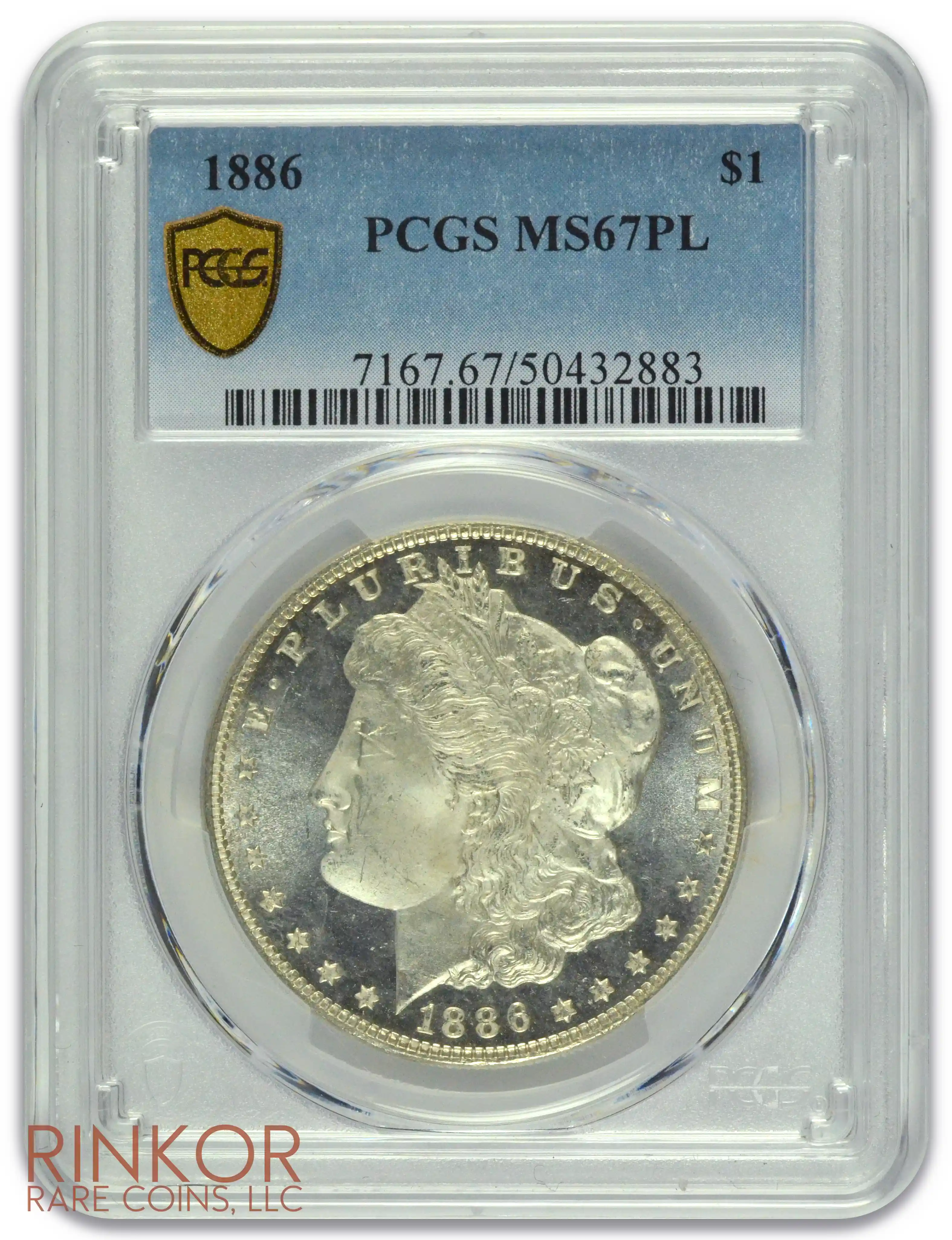 1886 $1 PCGS MS 67 PL