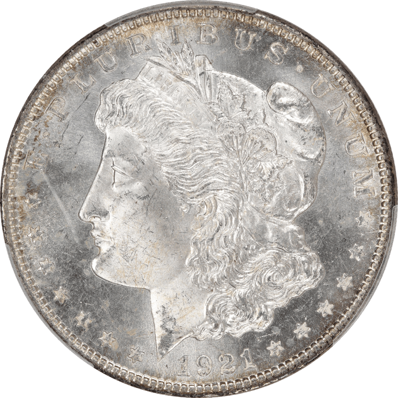 1921 Morgan Silver Dollar $1 PCGS MS 64 - Lustrous, PQ+