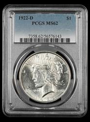 1922 D $1 PCGS MS62