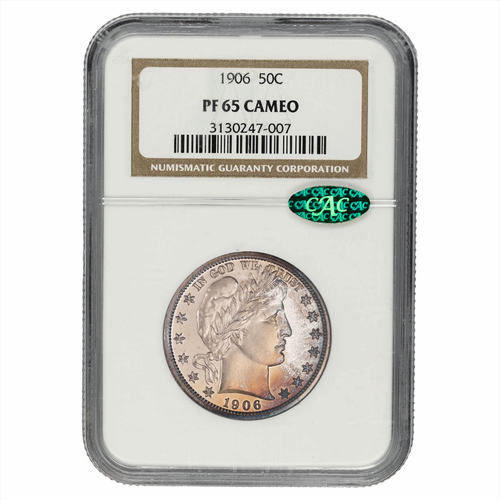 1906 Barber Half Dollar 50C NGC PF 65 CAM