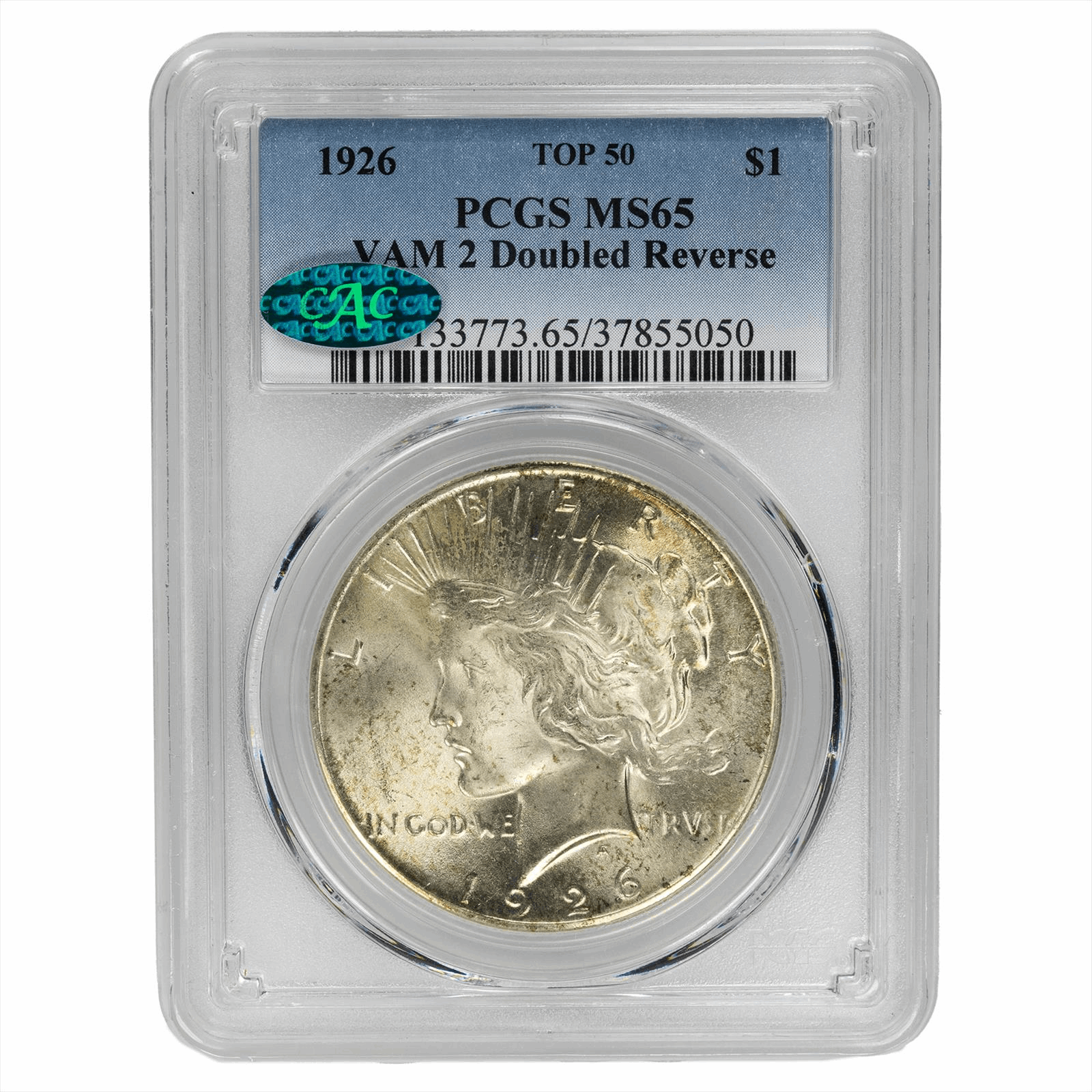 1926 $1 VAM 2 Doubled Reverse PCGS MS 65