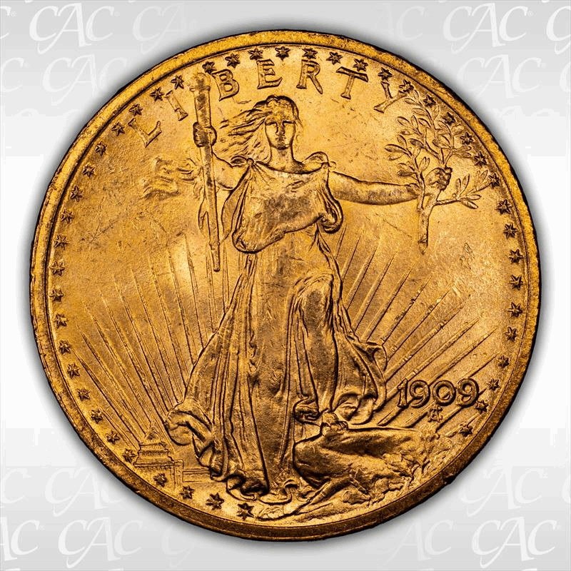 1909/8 $20 CACG MS 63