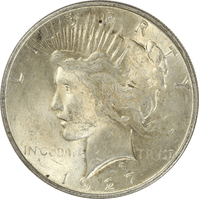 1927-D Peace Silver Dollar $1, Circulated, About Uncirculated