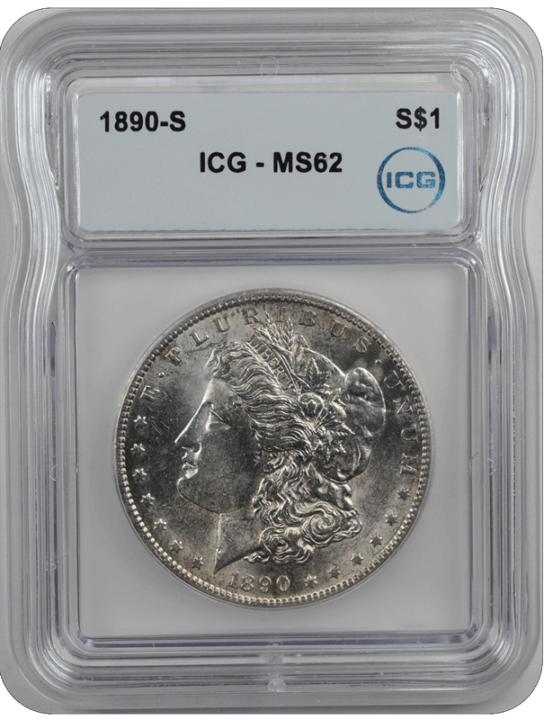 1890-S $1 Morgan Dollar ICG  MS63