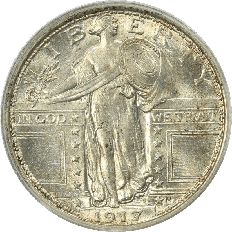1917 Type 1 Standing Liberty 25c, PCGS MS-63 FH - Very Nice Coin